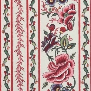 Oberkampf Border (ecru, meekrap rood)