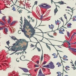 'Les Fleurs d' Inde' (ecru, multi color)